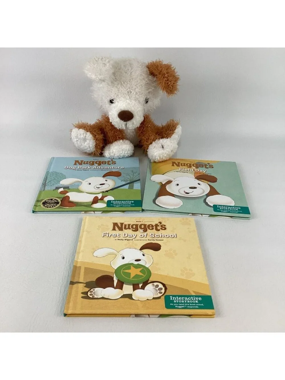 Hallmark Interactive Storybook Buddy Nugget Plush Toy w 3 Hardcover Book Bundle